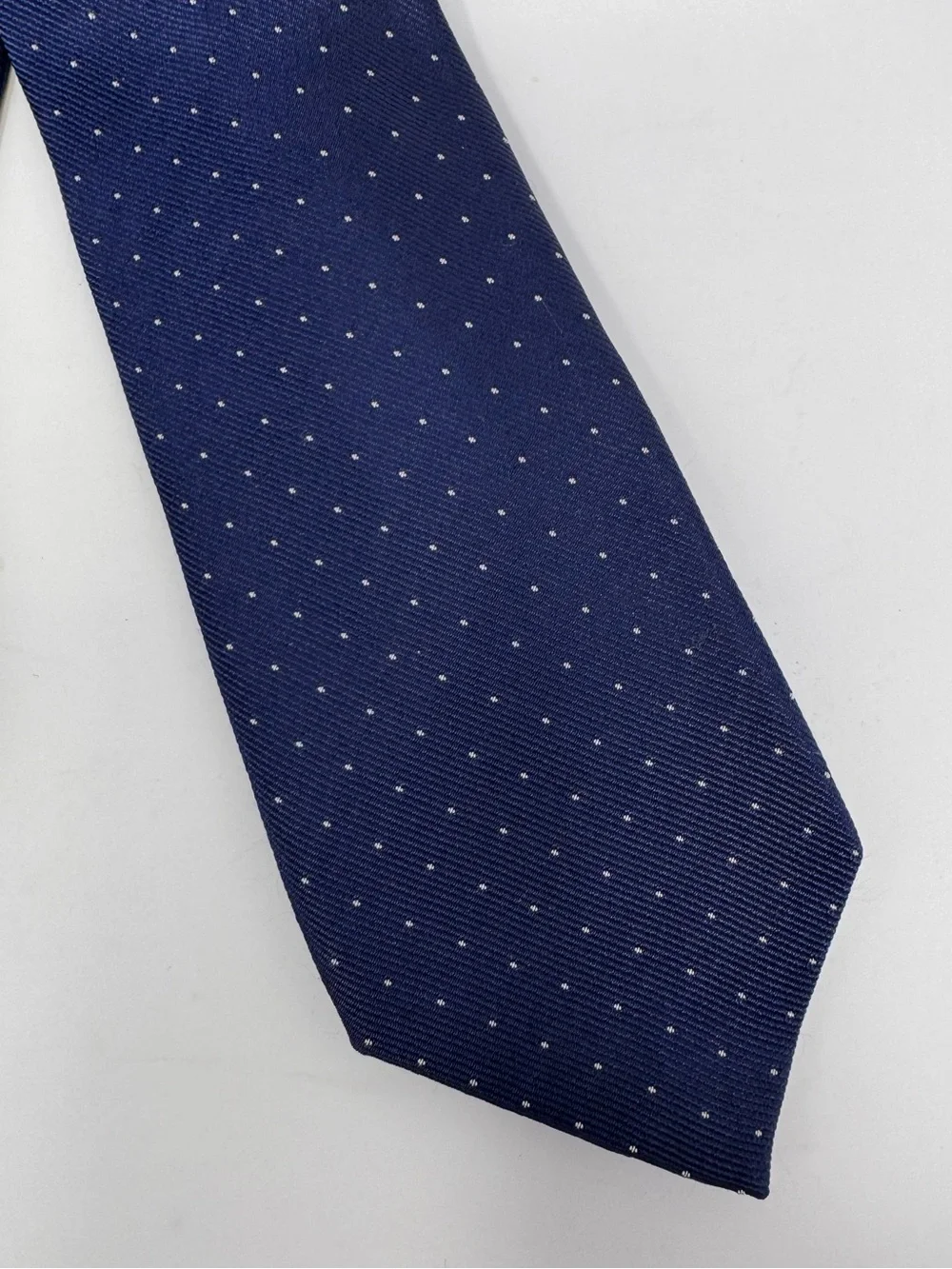 J.‎ Crew Skinny Silk Tie Navy Polka Dot preppy casual classic work office formal